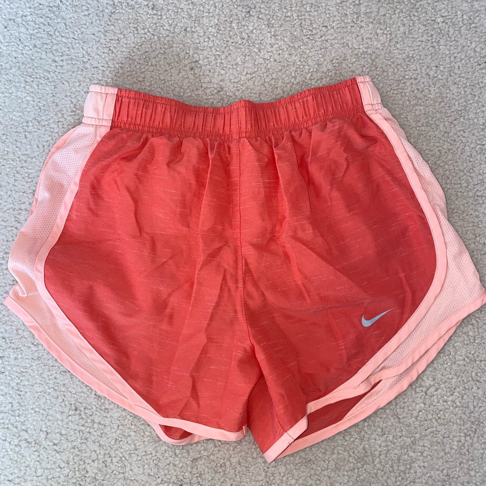 Coral and pink nike shorts